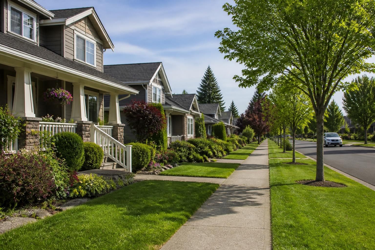 Well-kept Gresham neighborhood with tree-lined streets.