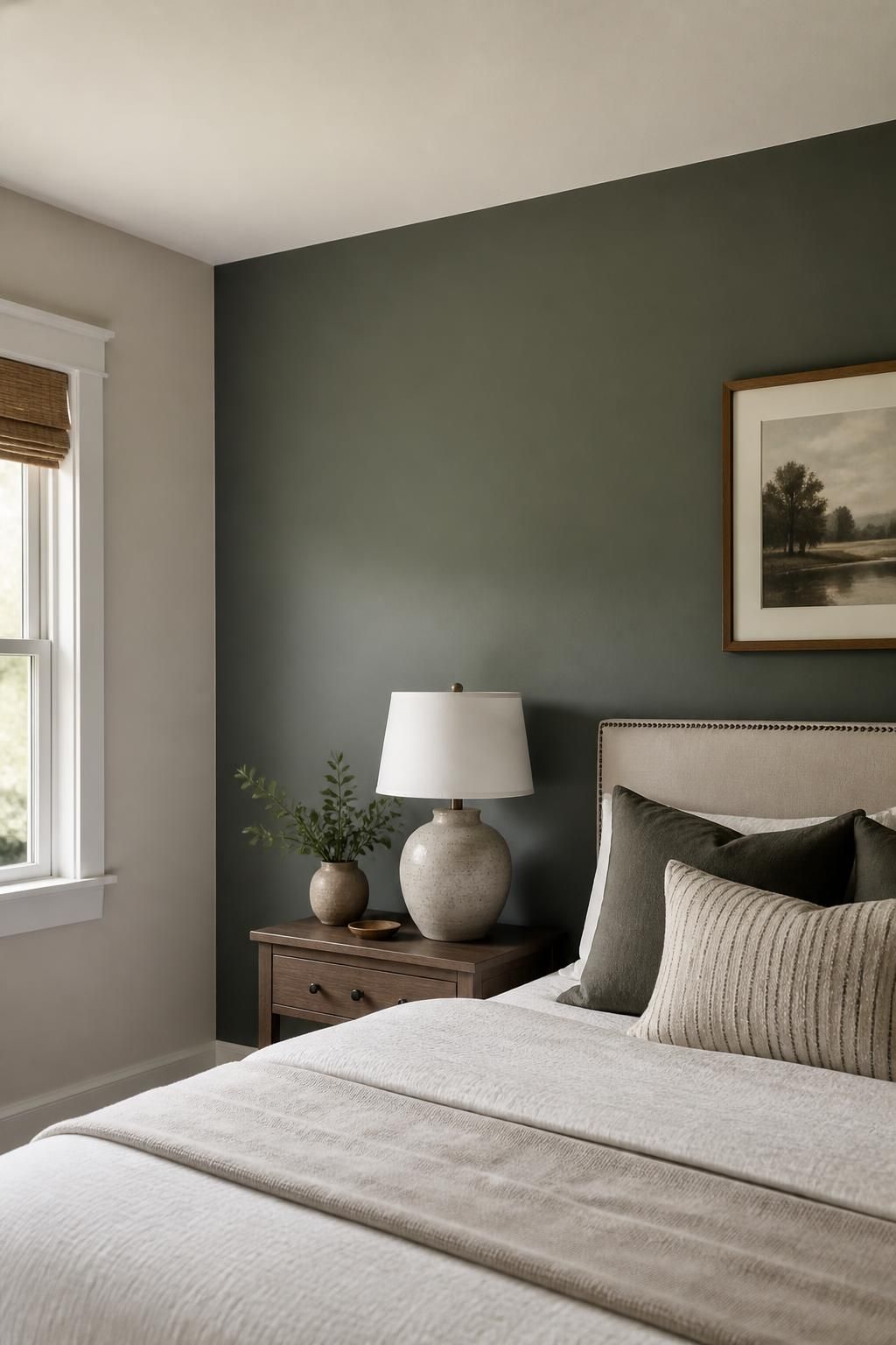 Completed interior paint finish with crisp trim lines and smooth walls.